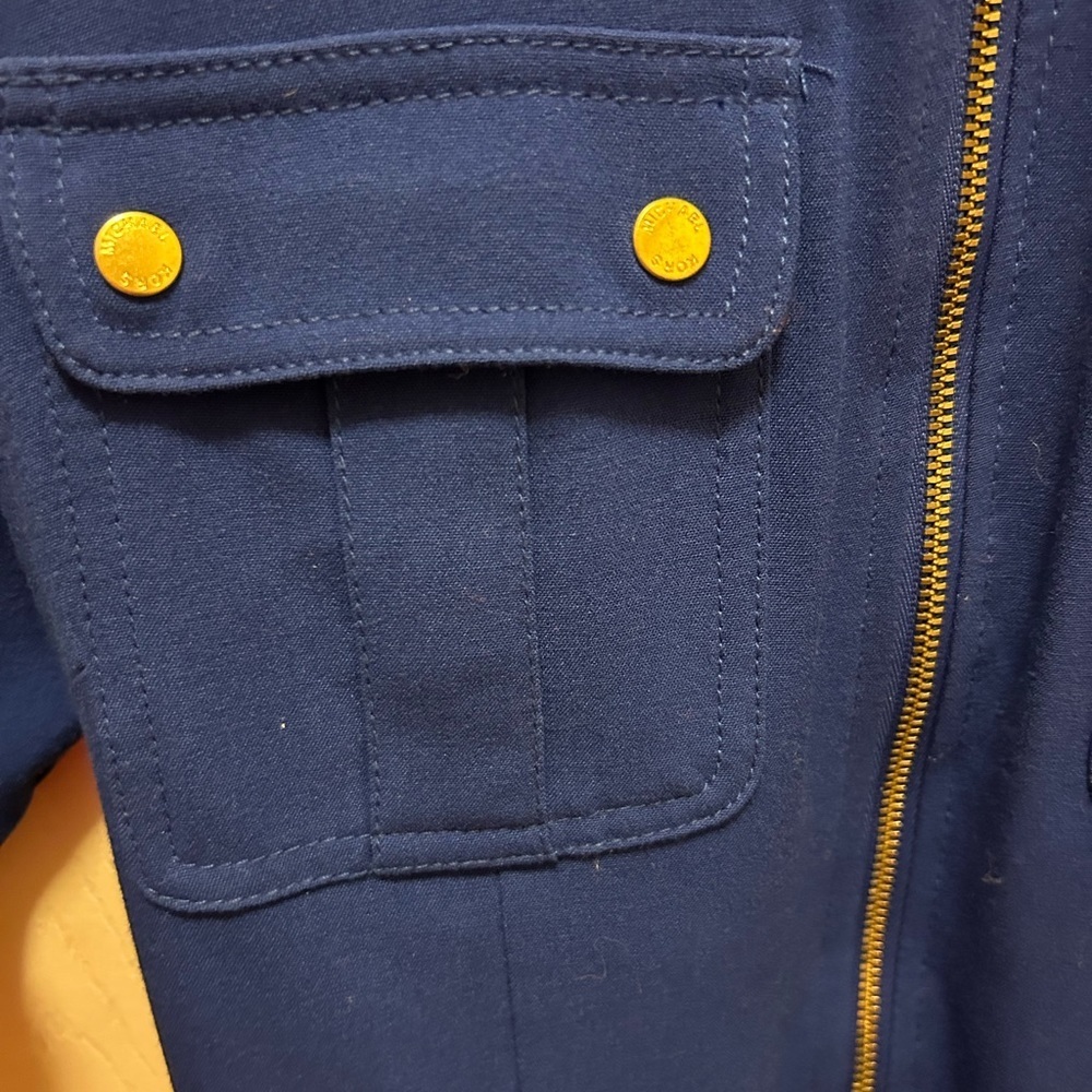Michael Kors Blue Belted Zippered Dress Sz S - Picture 10 of 14